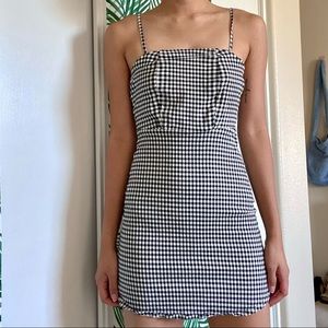 Checkered Gingham black and white sleeveless mini dress